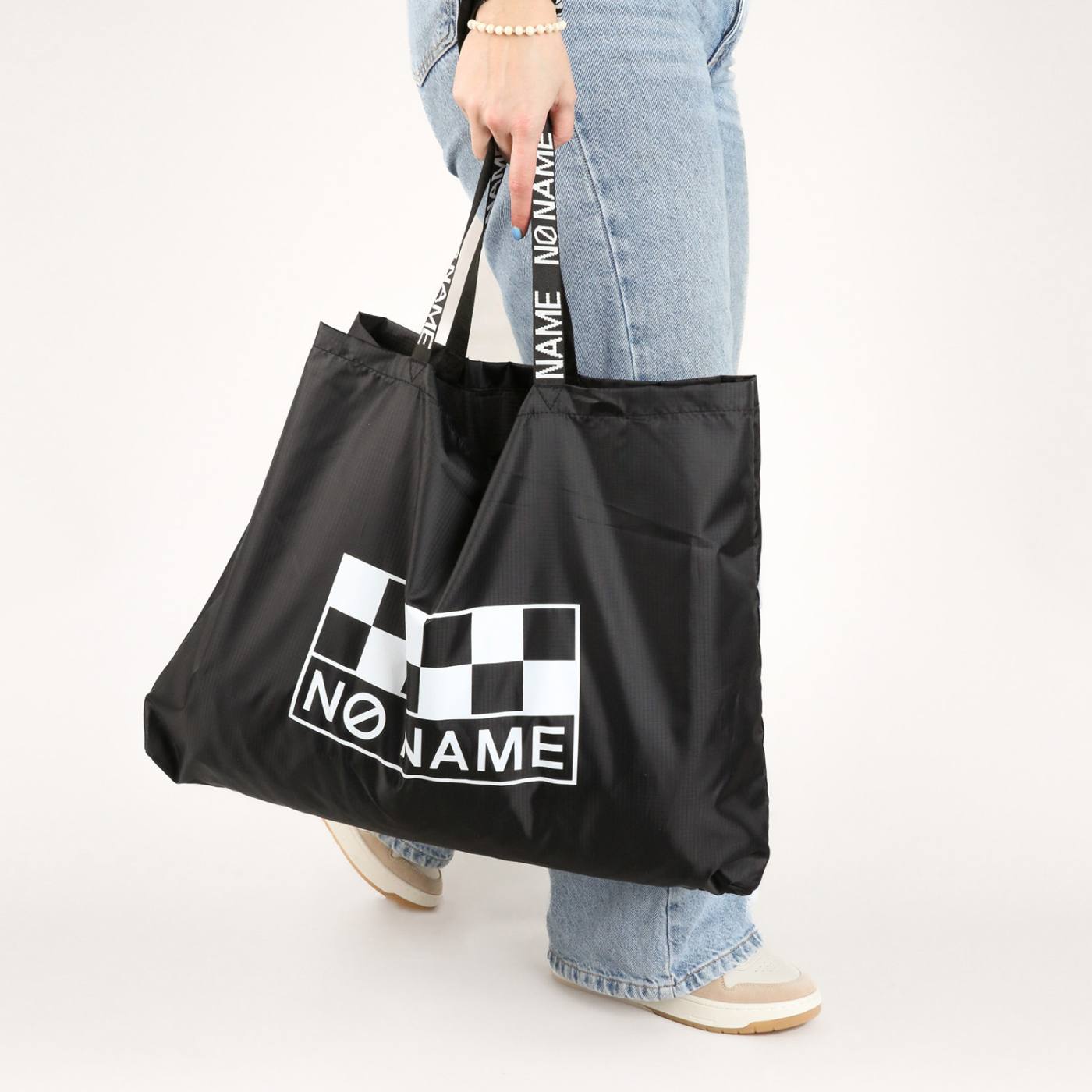 TOTE BAG - NYLON - BLACK/WHITE